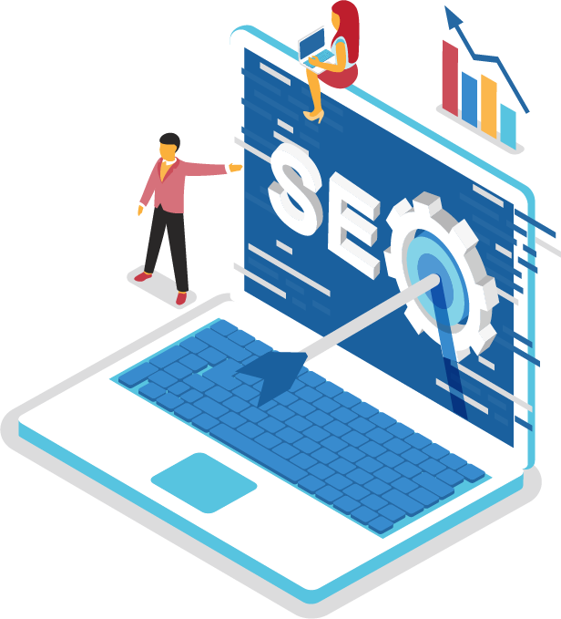 Local Seo Rimshot Creative@2X Laptop displaying seo growth concept